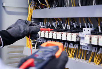 Solar panels on a solar farm from a top view