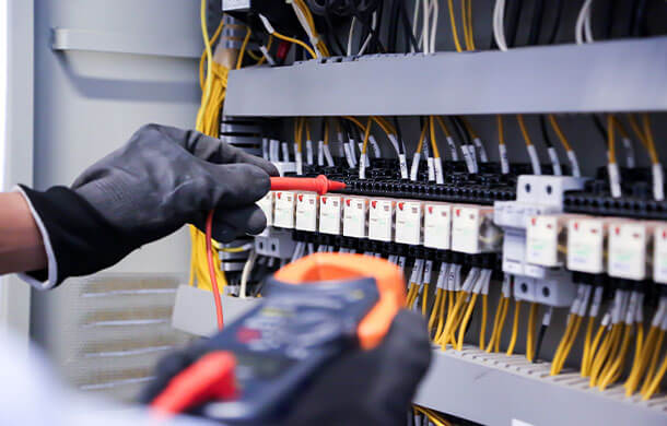 Person maintaining electrical grid